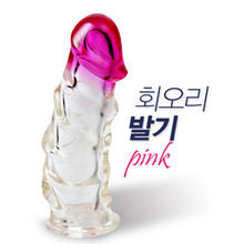 [특수 콘돔] 회오리 발기 투 칼라(핑크)