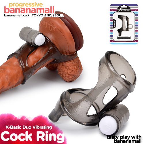 [원버튼 진동] 엑스 베이직 듀오 바이브레이팅 콕링(X-Basic Duo Vibrating Cockring Holder) - 러브토이(LV1453) (LVT)(DJ)