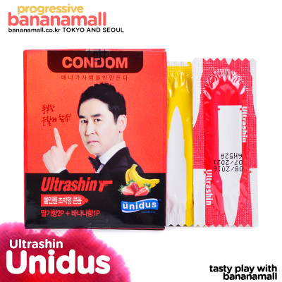 [신동엽 콘돔] 울트라씬 올인원 초박형 콘돔 딸기향 2p+바나나향 1p(Ultrashin)