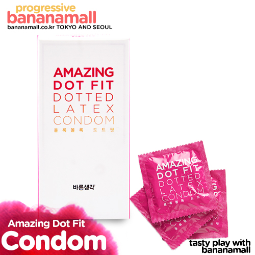 [돌기형] 바른생각 - 어메이징 도트 핏 도티드 라텍스 콘돔 1box 12p(Amazing Dot Fit Dotted Latex Condom)