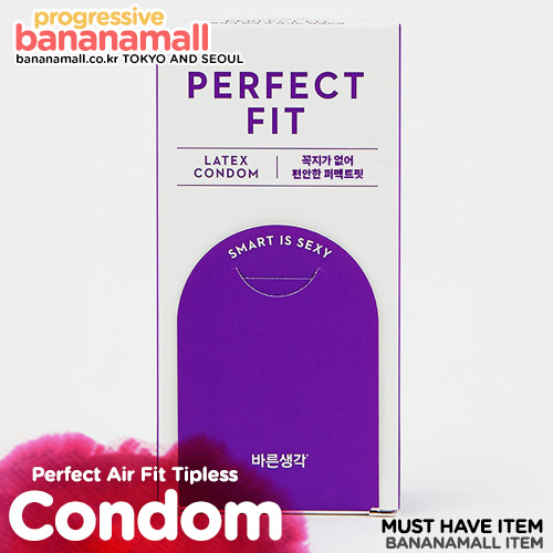 [무꼭지 콘돔] 바른생각 퍼펙트 에어핏 12P(Perfect Air Fit Tipless Latex Condom)(DJ)