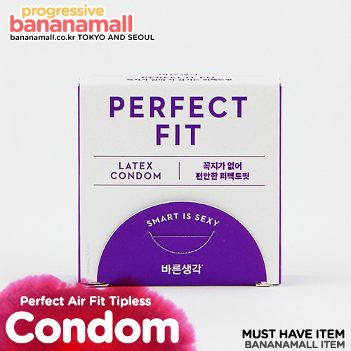 [무꼭지 콘돔] 바른생각 퍼펙트 에어핏 3P(Perfect Air Fit Tipless Latex Condom)