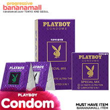 [미국 PLAYBOY] 플레이보이 콘돔 스페셜믹스-극초박형×굴곡형 세트(Playboy Condoms Special Mix)