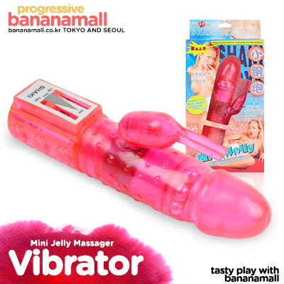 [쾌락철도 999] [360도 회전] 미니 젤리 마사져(Shaki Mini Jelly Massager With Clitoral Stimulator) - 샤키(323801-01) (SAK)(DJ)