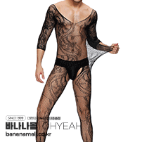 피쉬넷 & 레이스 크로치리스 플로랄 바디스타킹 포 맨(Fishnet & Lace Crotchless Floral Bodystockings For Men) - 오예(MP158-2) (OHY)