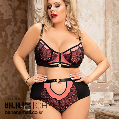 핑크 엑스퀴지트 섹시 레이스 브라 세트(Pink Exquisite Sexy Lace Splice Bra Set) - 오예(R80886-2P) (OHY)
