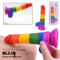 [흡착딜도] 레인보우 페니스 흡착 딜도(Rainbow Penis Suction Dildo) - NV TOYS(WS-NV032)