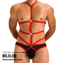 [섹시 언더웨어] 레드 섹시 하네스 홀터 바디슈츠(Red Sexy Harness Halter Bodysuit) - 오예(MP271) (OHY)
