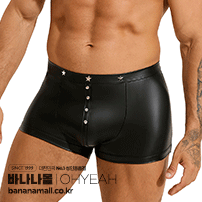 [섹시 언더웨어] 섹시 PU 레더 맨 복서 위드 리벳(Sexy PU Leather Men Boxer With Rivets) - 오예(MP294-1) (OHY)