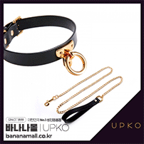 [SM 플레이] 레더 코스프레 초커 앤드 리쉬 블랙(Leather Cosplay Choker&Leash Black) + 업코(6971126861261+6971126860141)(BDM)