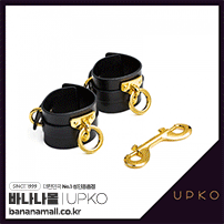 [SM 플레이] 레더 핸드커프 블랙(Leather Handcuffs Black) - 업코(6971126860158)(BDM)