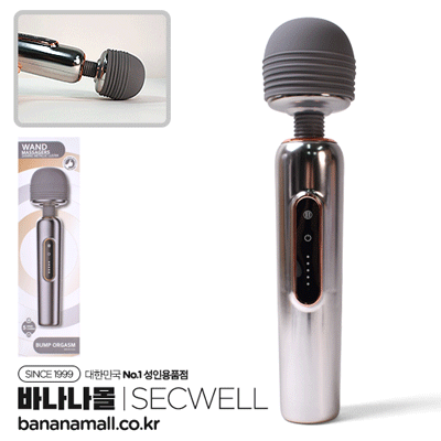 [5단 진동+온열] 실버 메탈 완드 마사져(ilver Metal Wand Massager) - SECWELL(SW1124) (SWL)
