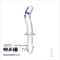 [유리 딜도] 블루 도트 딜도 (Blue Dot Dildo) - 터이글라스(TG-128) (TYG)