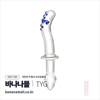 [유리 딜도] 블루 도트 딜도 (Blue Dot Dildo) - 터이글라스(TG-128) (TYG)