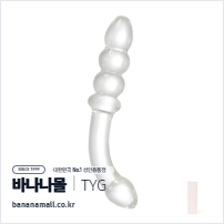 [유리 딜도] 트리플 볼 커브 딜도 (Triple Ball Curve Dildo) - 터이글라스(TG-173) (TYG)