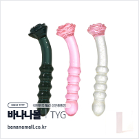 [유리 딜도] 로즈 커브 딜도 (Rose Curve Dildo) - 터이글라스(TG-166 BLK) (TYG)