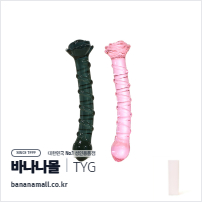 [유리 딜도] 로즈 스파이럴 딜도 (Rose Spiral Dildo) - 터이글라스(TG-167-B BLK) (TYG)