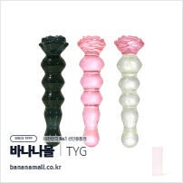 [유리 딜도] 로즈 버블 스컬프 딜도 (Rose Bubble Sculpt Dildo) - 터이글라스(TG-171 BLK) (TYG)