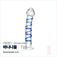 [유리 딜도] 딥 블루 헬릭스 딜도 (Deep Blue Helix Dildo) - 터이글라스(TG-131) (TYG)