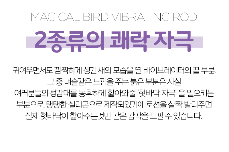 [12단 피스톤 진동+12단 혀자극] 매지컬 버드 바이브레이팅 로드(Magical Bird Vibraitng Rod)